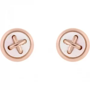 Image of Ted Baker Bernett Mother Of Pearl Button Stud Earrings