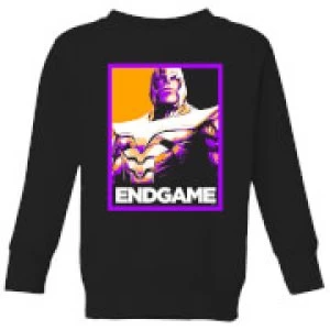 Image of Avengers Endgame Thanos Poster Kids Sweatshirt - Black - 11-12 Years