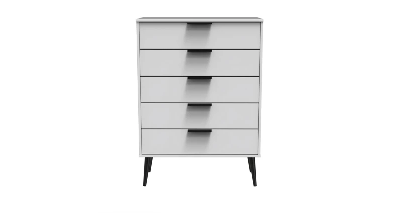Image of Fuji 5 Drawer Chest In White Matt (Ready Assembled)