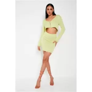 image of I Saw It First Green Fine Knit Mini Skirt Co-Ord - Green