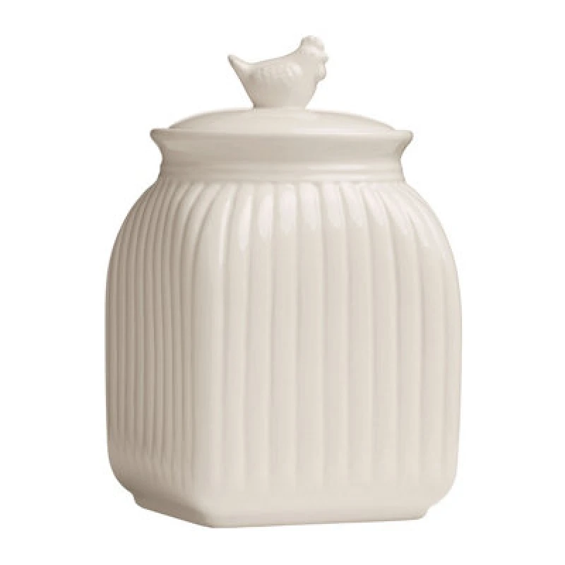 Image of Premier Housewares Durable Large Canister, Practical Design Kitchen Canister For Ingredients, Stainless Steel Canister Cream
