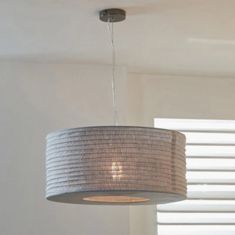 Image of Pacific Lifestyle 50Cm Hessian Accordion Ceiling Lampshade Pendant