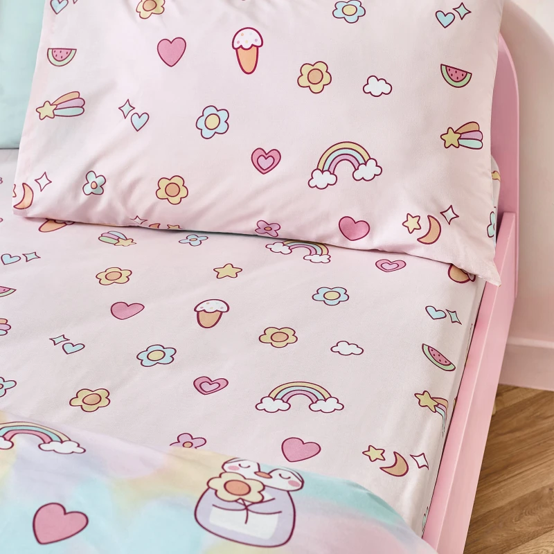 Image of Catherine Lansfield Forever Together Easy Care Bed Linen Fitted Sheet Pastel