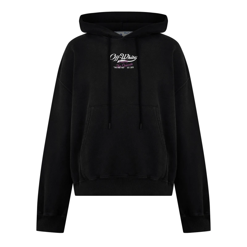 Image of Off-White Off-White Men Wave Off Boxy Black Hoodie Size: Small Black S Male 8051594261256