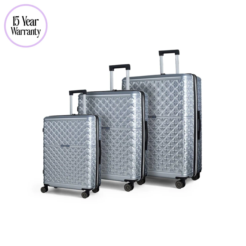 Image of Rock Rock Maya Suitcases Silver Silver unisex 3pc Set