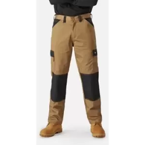 Image of Dickies Mens Plain Work Trousers (30R) (Khaki/Black) - Khaki/Black