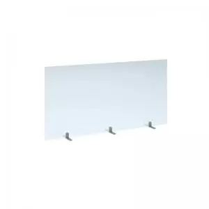 image of Free standing acrylic 700mm high screen with silver metal feet 1400mm