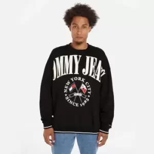 Image of Tommy Jeans Skater Prep Logo Cotton Sweatshirt - S