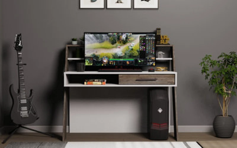 Image of Decorotika Soho Computer Desk White Wenge