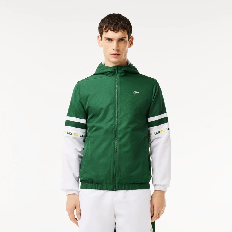 Image of Lacoste Stripe Track Jacket - Green Green XS