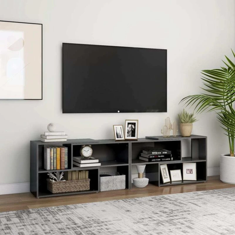 Image of VIDAXL Vidaxl - tv Cabinet High Gloss Grey 149x30x52cm Engineered Wood 8720286607077