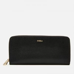 image of Furla Womens Babylon XL Zip Around Slim Wallet - Black