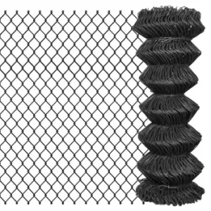 Image of Vidaxl Chain Link Fence Steel 25X1 M Grey