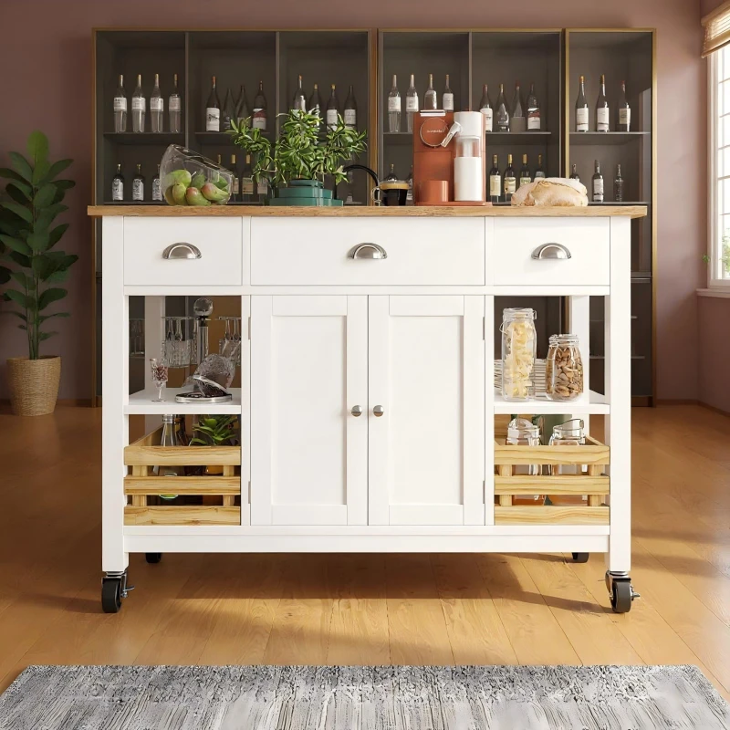 Image of Urban Meuble Utility Cart White Wood Ample Storage Versatile White unisex one size