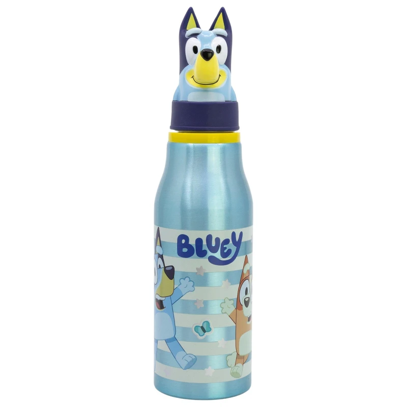 Image of Bluey Bluey 3D Aluminium Bottle Blue unisex one size