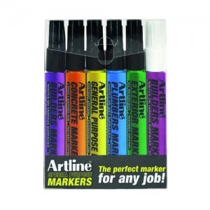 Artline EKPRW6 Builders Marker Kit Pack of 6 EKPR BUILDERS W6