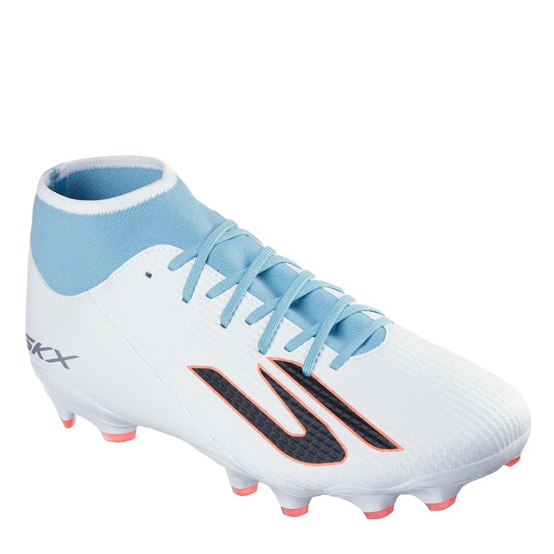 Image of Skechers SKX.2 Academy Adults High Firm Ground Football Boots White/Blue male 6 (39.5)