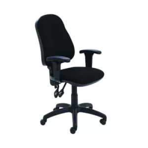 Image of Calypso Operator Chair with Adjustable Arms 640x640x985-1175mm Black KF822875