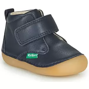 Image of Kickers SABIO boys's Childrens Mid Boots in Blue. Sizes available:2 toddler,3 toddler,4 toddler,4.5 toddler,5.5 toddler,6 toddler
