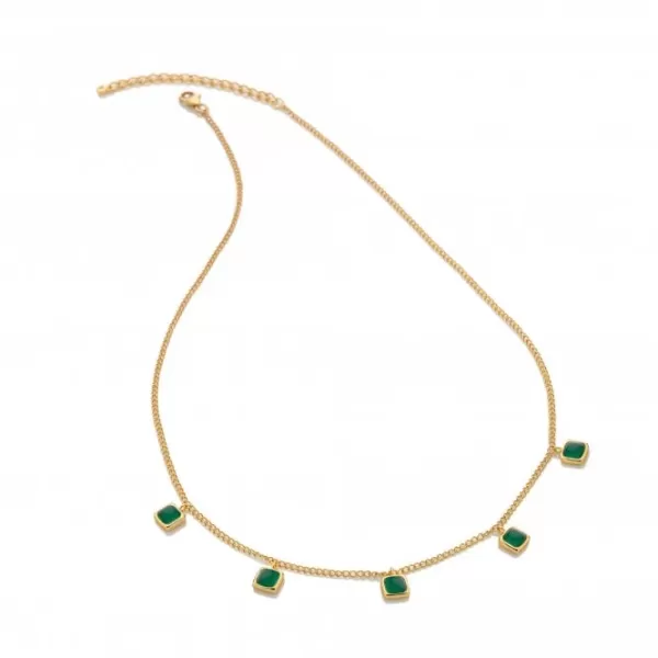 Image of Square Green Agate Necklace DN183