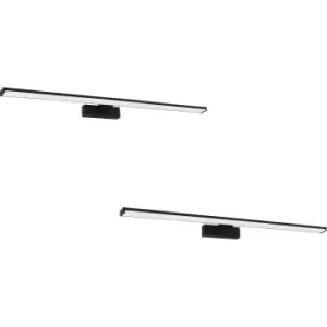 Image of 2 PACK Wall Light Colour Black Aluminium Shade White Plastic LED 14W Included