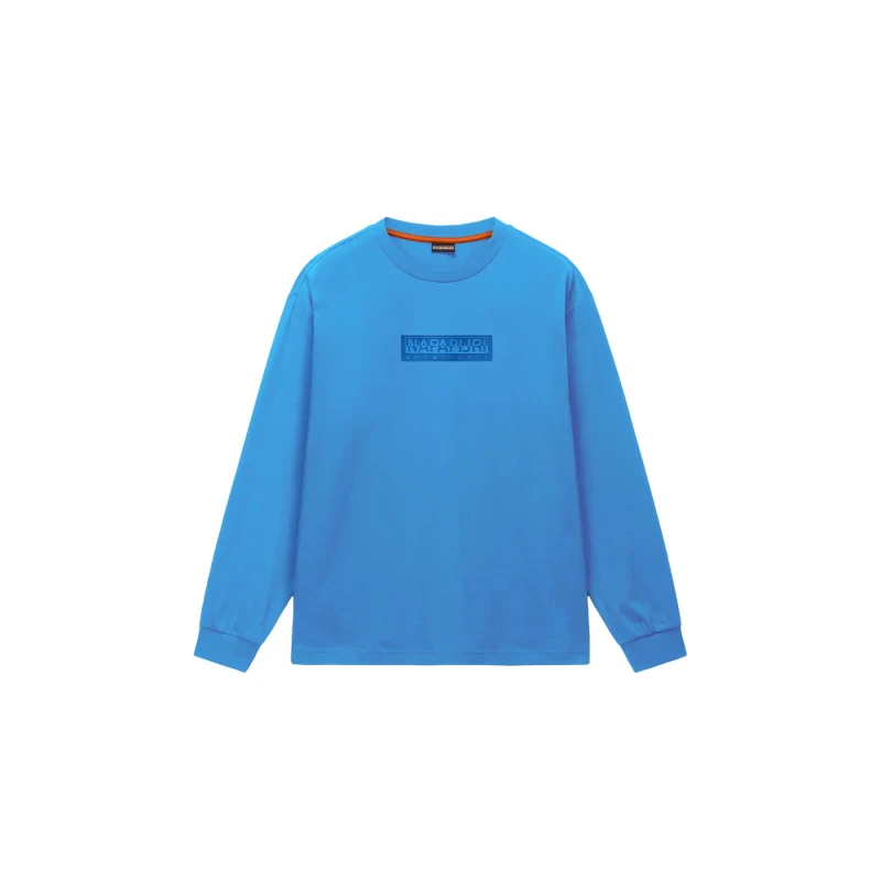 Image of Long Sleeve T-Shirt Napapijri Box Logo Bleu Male XS