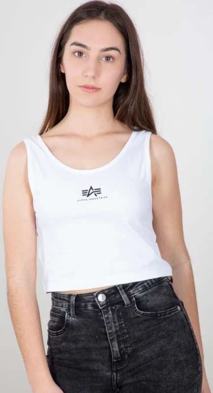 Image of Alpha Industries Basic Crop SL Ladies Tank Top, white, Size XS for Women