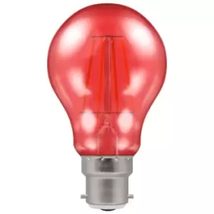 Image of Crompton Lamps LED GLS 4.5W B22 Harlequin IP65 Red Translucent