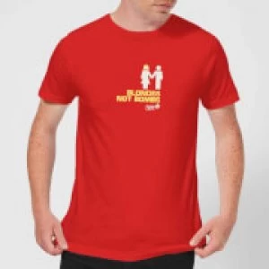 Image of Plain Lazy Blonds Not Bombs Mens T-Shirt - Red - L