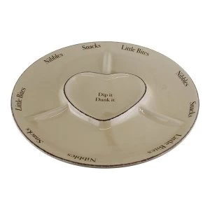 image of Heart Range Large Round Snack & Dip Plate 30cm