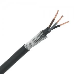 Image of Zexum 6mm 3 Core 53A Brown Black Grey 6943X Steel Wire Armoured SWA Outdoor Mains Power Cable - 1 Meter