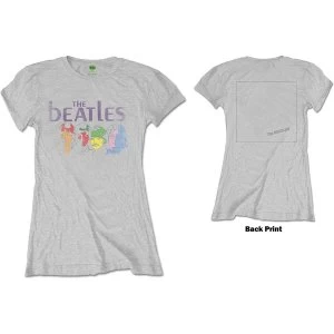 Image of The Beatles - White Album Back Womens Small T-Shirt - Grey