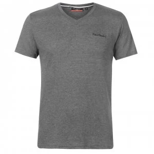 image of Pierre Cardin V Neck T Shirt Mens - Charcoal Marl