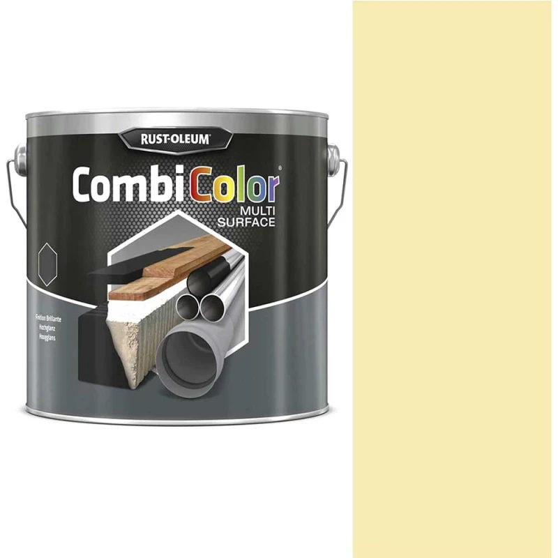 Image of Rust Oleum Satin Multi Surface Paint 7493MS.2.5 Colour: Cream