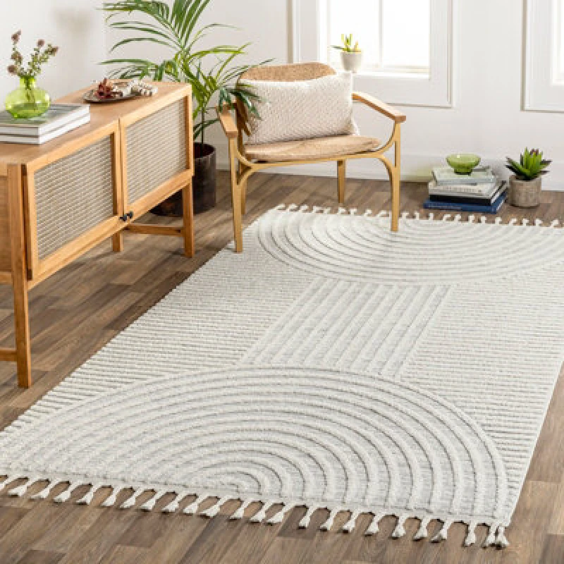 Image of Livabliss Scandi Geometric High Pile Ivory/grey Matilda Area Rug 120 X 170 Cm - Easy Care, Non Shedding, Ideal For Living Room & Bedroom