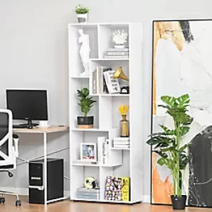 Image of HOMCOM Shelf 836-141WT White 240 x 700 x 1,780 mm