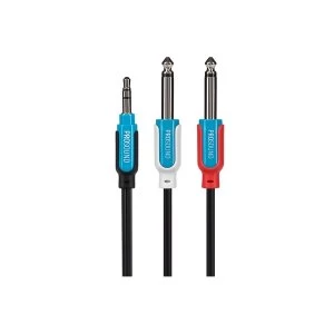 image of ProSound Twin Mono 0.25" Mono Jack to Single 3.5mm Stereo Jack Plug Cable 3m