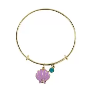 image of Disney Princess The Little Mermaid Gold Coloured Shell Charm Bracelet BF00590YREL