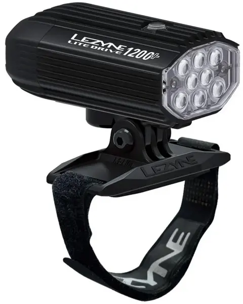 image of Lezyne Helmet Lite Drive 1200+ Helmet Mounted Front Light 1200 Black