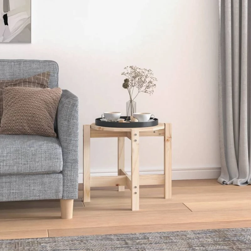 Image of Vidaxl Coffee Table Ø 52.5X45cm Solid Wood Pine, Brown 822307