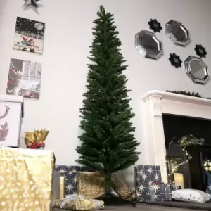 Image of 180cm (6ft) Snowtime Pencil Style Slim Christmas Tree in Green