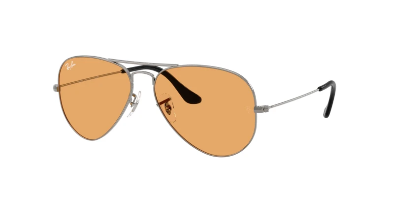 Image of Ray - Ban RB3025 AVIATOR 004/33 Unisex Sunglasses Metal Grey Orange Pilot Normal Grey Sunglasses Unisex Metal