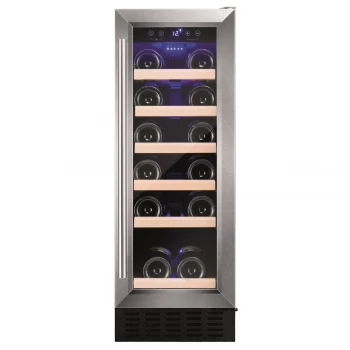 image of Amica AWC300SS 19 Bottles Freestanding Undercounter Wine Cooler Fridge