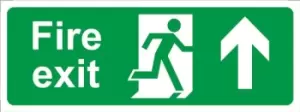 image of Fire Exit Arrow Up Rigid Polypropylene 150mm x 400mm SS014F CASTLE PROMOTIONS