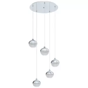 image of Netlighting Mioglia 5 Lamp Cluster Pendant Ceiling Light Chrome