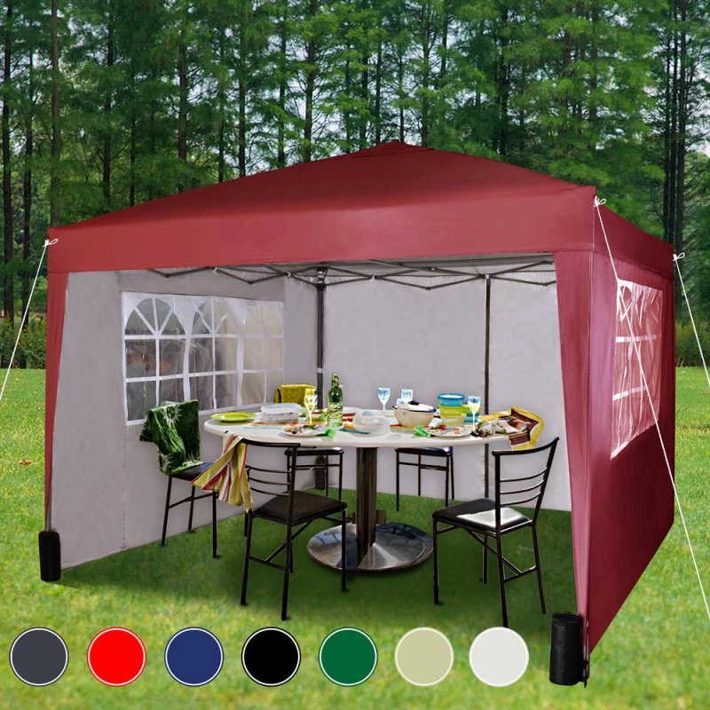 Image of MCC DIRECT Mcc 3 x 3m Pop up Gazebo Waterproof Outdoor Garden Marquee Canopy WS RED GZ1117