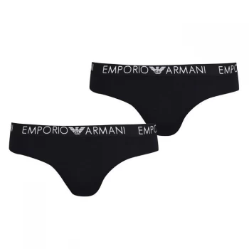 Image of Emporio Armani 2 Pack Logo Briefs Black Size L Men