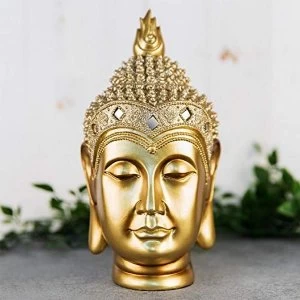 Image of Gold Thai Buddha Head Figurine 24.5cm