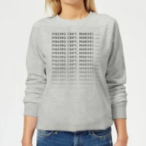 Image of Captain Marvel Paging Womens Sweatshirt - Grey - L