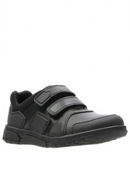 image of Clarks Blake Street Infant School Shoes - Black, Size 10 Younger